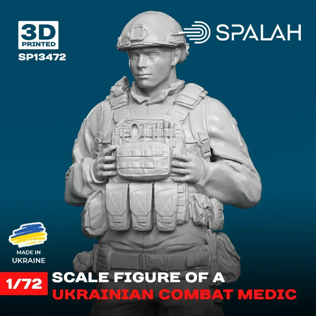 Spalah SP13472 Ukrainian combat medic Scale Figure Model 1:72 | Detailed 3D Printed Resin Kit