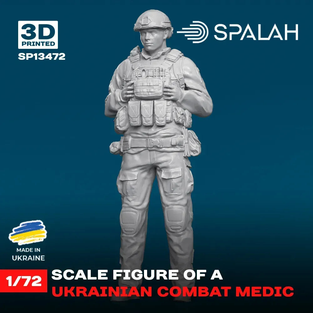 Spalah SP13472 Ukrainian combat medic Scale Figure Model 1:72 | Detailed 3D Printed Resin Kit
