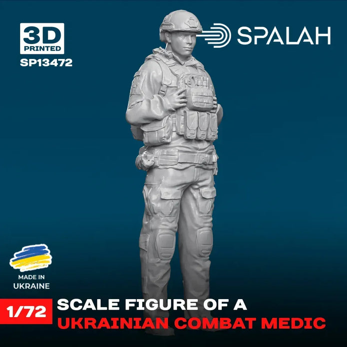 Spalah SP13472 Ukrainian combat medic Scale Figure Model 1:72 | Detailed 3D Printed Resin Kit