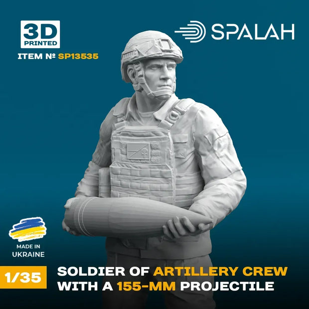 Spalah SP13535 Figure Charger with a 155-mm projectile of M777 Howitzer Scale 1:35