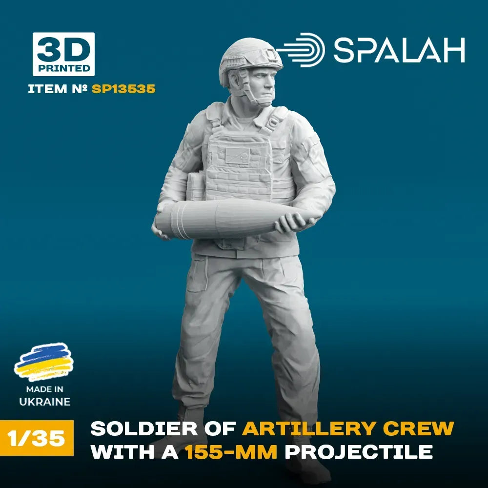Spalah SP13535 Figure Charger with a 155-mm projectile of M777 Howitzer Scale 1:35
