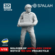Spalah SP13572 Charger with a 155-mm projectile of M777 Howitzer Scale Figure Model 1:72