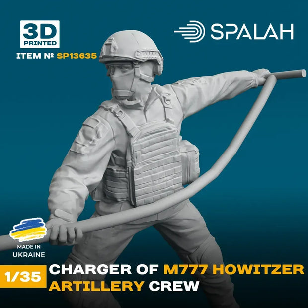 Spalah SP13635 Figure Charger of M777 Howitzer Scale Figure 1:35 | Detailed 3D Printed Resin Kit
