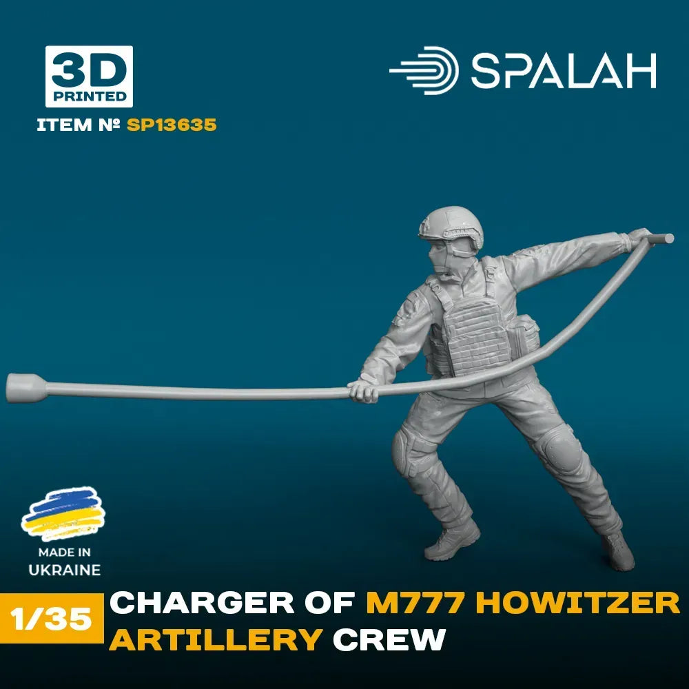 Spalah SP13635 Figure Charger of M777 Howitzer Scale Figure 1:35 | Detailed 3D Printed Resin Kit