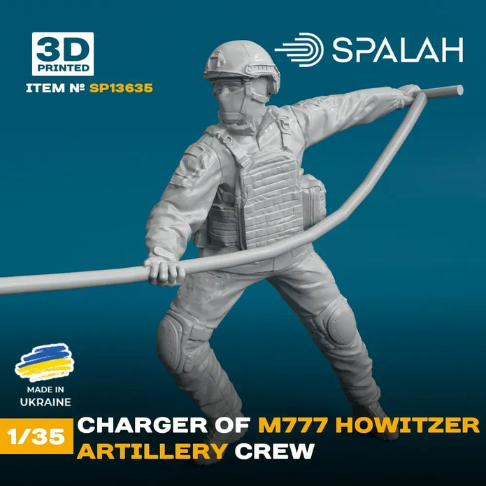 Spalah SP13635 Figure Charger of M777 Howitzer Scale Figure 1:35 | Detailed 3D Printed Resin Kit
