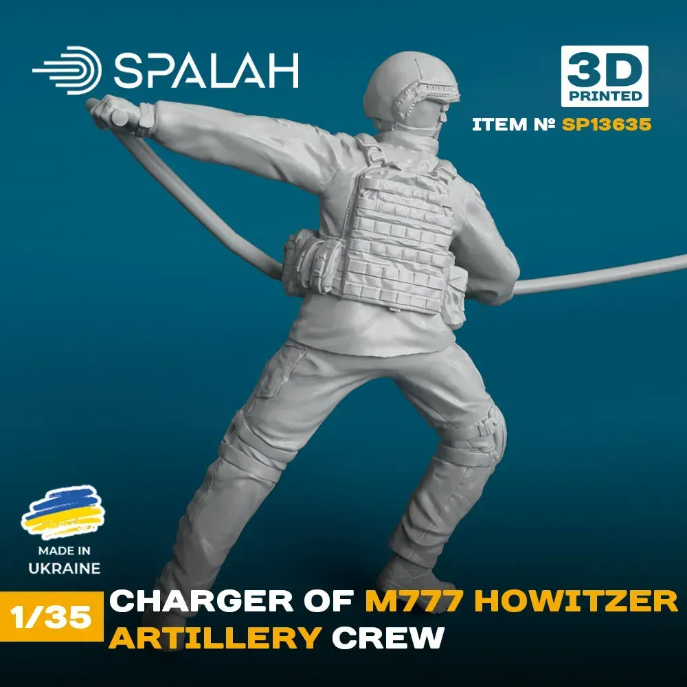 Spalah SP13635 Figure Charger of M777 Howitzer Scale Figure 1:35 | Detailed 3D Printed Resin Kit