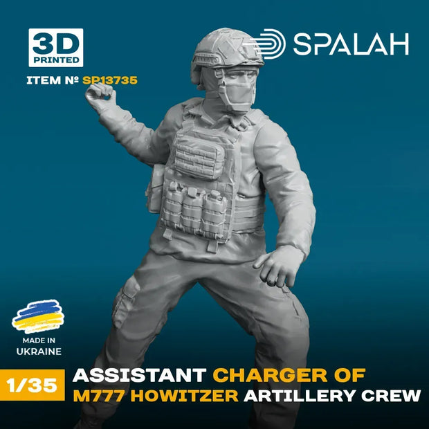 Spalah SP13735 Figure Assistant charger of M777 Howitzer Scale 1:35 | Detailed 3D Printed Resin Kit