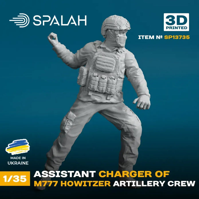 Spalah SP13735 Figure Assistant charger of M777 Howitzer Scale 1:35 | Detailed 3D Printed Resin Kit