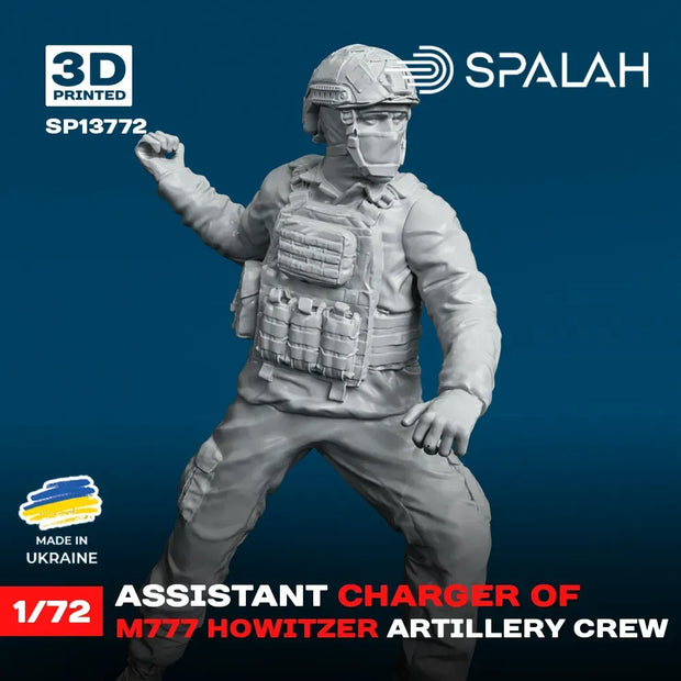 Spalah SP13772 Assistant charger of M777 Howitzer Scale Figure Model 1:72 | Detailed 3D Printed Resin Kit