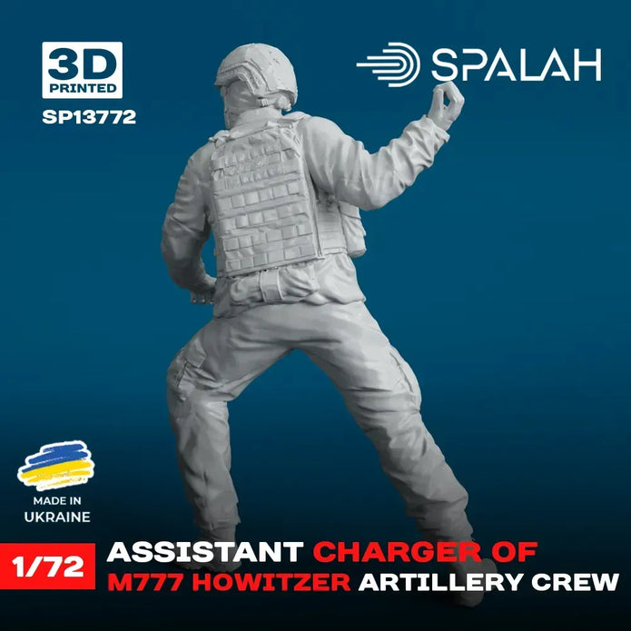 Spalah SP13772 Assistant charger of M777 Howitzer Scale Figure Model 1:72 | Detailed 3D Printed Resin Kit