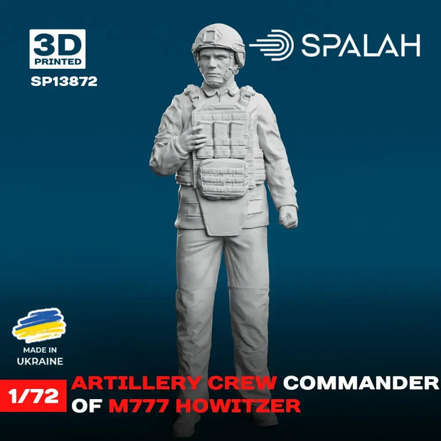 Spalah SP13872 Artillery crew commander of M777 Howitzer Scale Figure Model 1:72 | Detailed 3D Printed Resin Kit