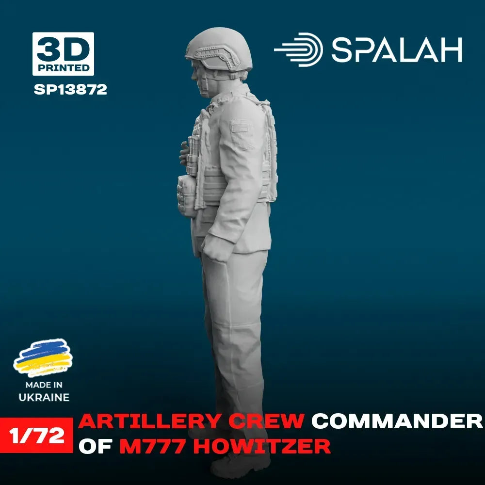 Spalah SP13872 Artillery crew commander of M777 Howitzer Scale Figure Model 1:72 | Detailed 3D Printed Resin Kit