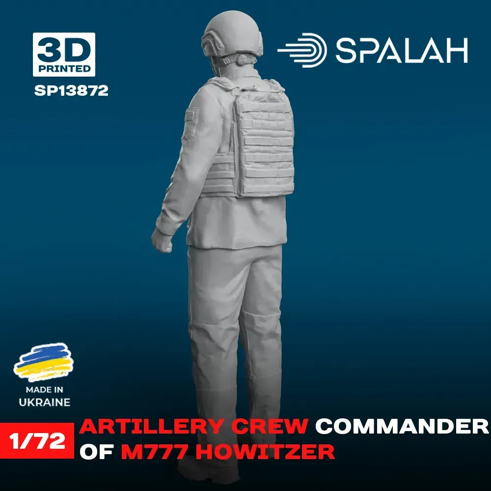 Spalah SP13872 Artillery crew commander of M777 Howitzer Scale Figure Model 1:72 | Detailed 3D Printed Resin Kit