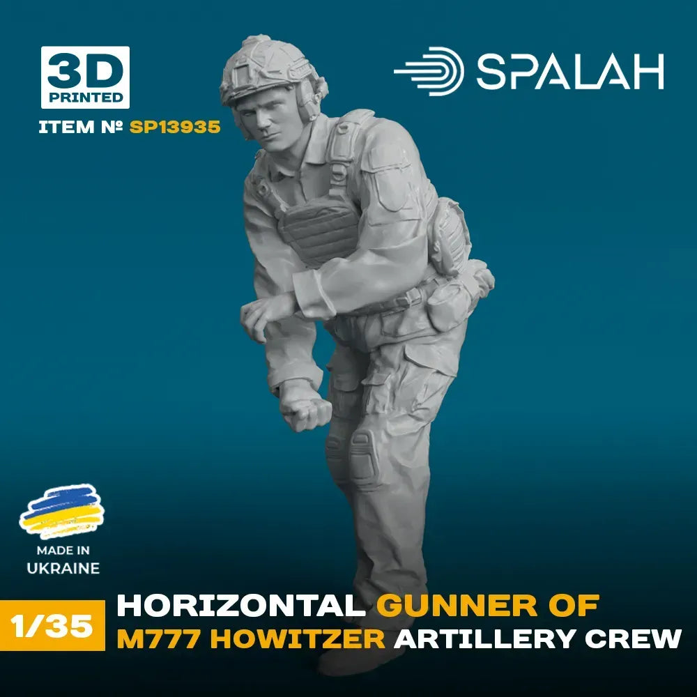 Spalah SP13935 Figure Horizontal gunner of M777 Howitzer Scale 1:35 | Detailed 3D Printed Resin Kit