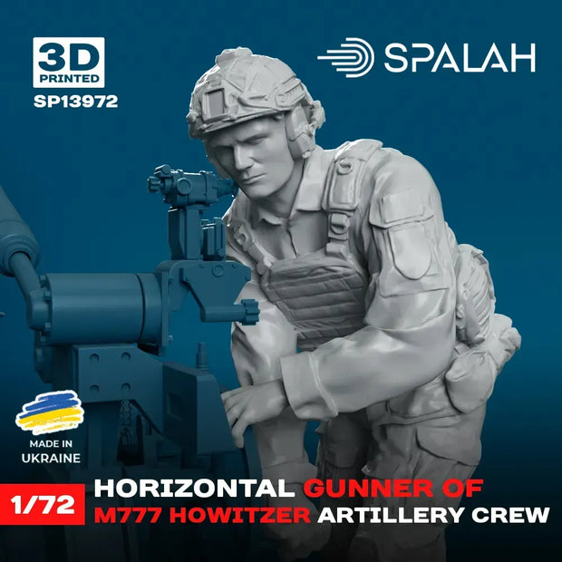 Spalah SP13972 Horizontal gunner of M777 Howitzer Scale Figure Model 1:72 | Detailed 3D Printed Resin Kit