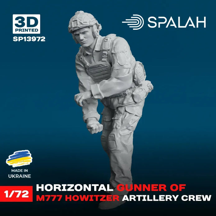 Spalah SP13972 Horizontal gunner of M777 Howitzer Scale Figure Model 1:72 | Detailed 3D Printed Resin Kit