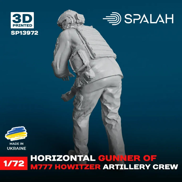 Spalah SP13972 Horizontal gunner of M777 Howitzer Scale Figure Model 1:72 | Detailed 3D Printed Resin Kit