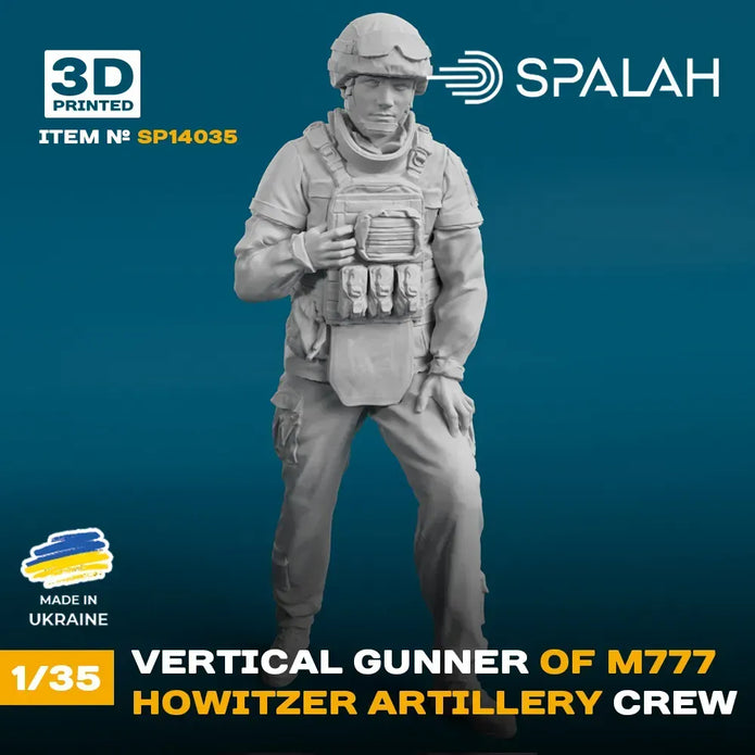 Spalah SP14035 Figure Vertical gunner of M777 Howitzer Scale Figure 1:35 | Detailed 3D Printed Resin Kit