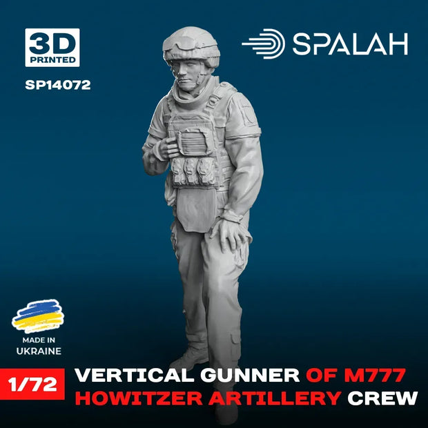 Spalah SP14072 Vertical gunner of M777 Howitzer Scale Figure Model 1:72 | Detailed 3D Printed Resin Kit