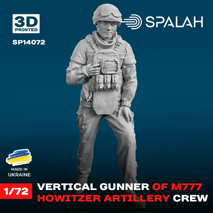 Spalah SP14072 Vertical gunner of M777 Howitzer Scale Figure Model 1:72 | Detailed 3D Printed Resin Kit