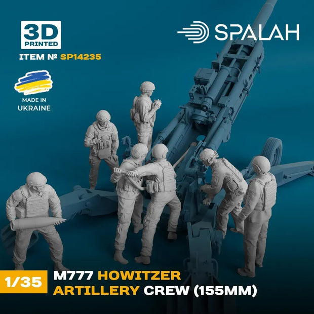 Spalah SP14235 Figure M777 Howitzer Artillery Crew Scale Figure 1:35 | Detailed 3D Printed Resin Kit