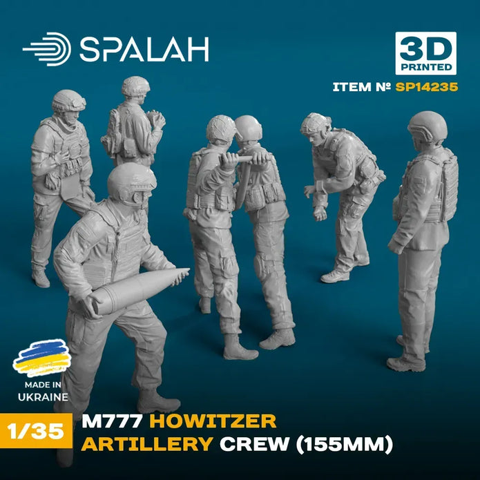 Spalah SP14235 Figure M777 Howitzer Artillery Crew Scale Figure 1:35 | Detailed 3D Printed Resin Kit