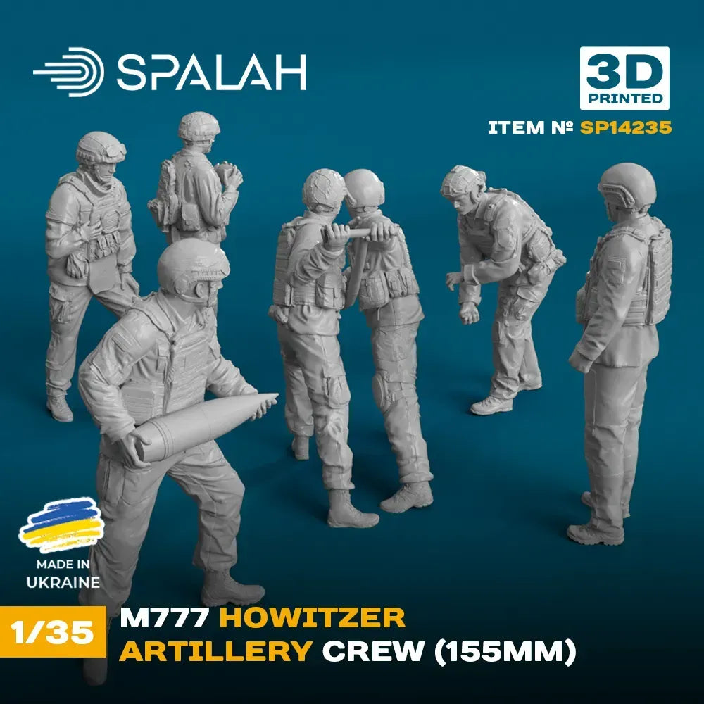 Spalah SP14235 Figure M777 Howitzer Artillery Crew Scale Figure 1:35 | Detailed 3D Printed Resin Kit