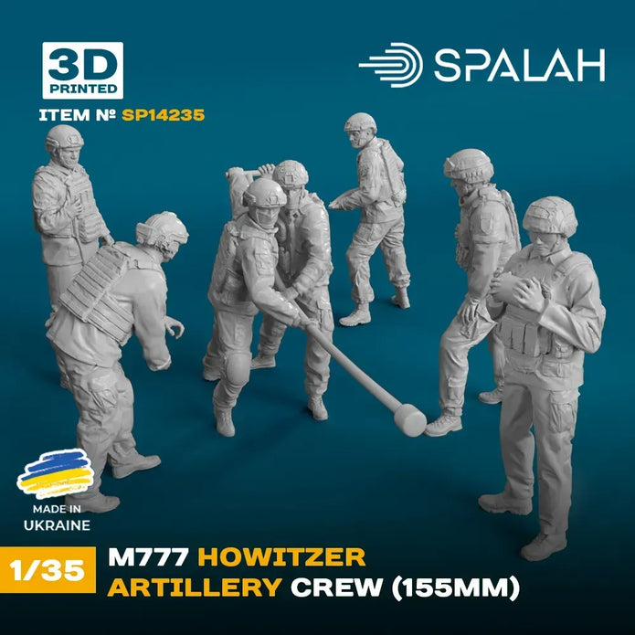 Spalah SP14235 Figure M777 Howitzer Artillery Crew Scale Figure 1:35 | Detailed 3D Printed Resin Kit
