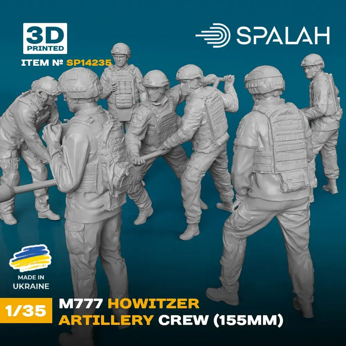Spalah SP14235 Figure M777 Howitzer Artillery Crew Scale Figure 1:35 | Detailed 3D Printed Resin Kit