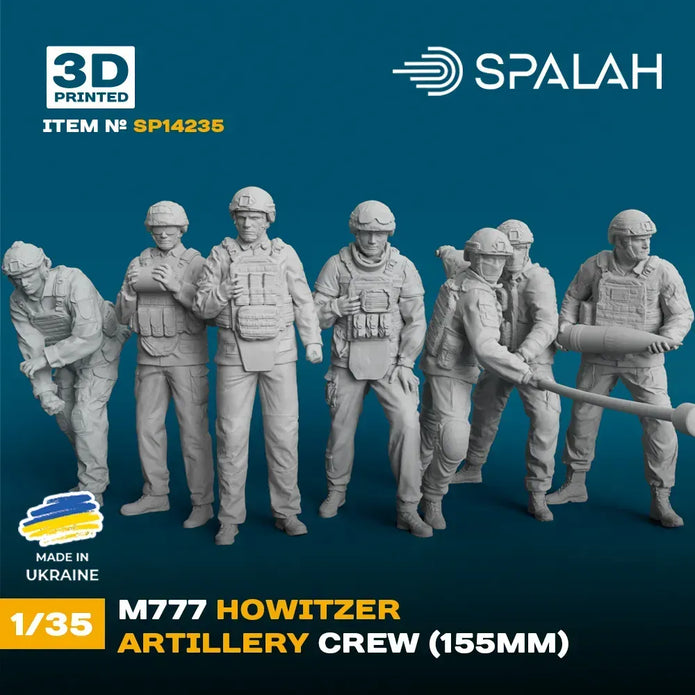 Spalah SP14235 Figure M777 Howitzer Artillery Crew Scale Figure 1:35 | Detailed 3D Printed Resin Kit