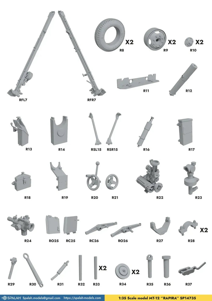 Spalah SP14735 MT-12 Rapira Scale Model Kit 1:35 | Detailed 3D Printed Resin Kit