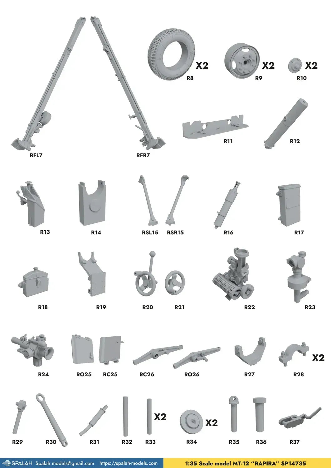 Spalah SP14735 MT-12 Rapira Scale Model Kit 1:35 | Detailed 3D Printed Resin Kit