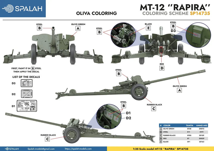 Spalah SP14735 MT-12 Rapira Scale Model Kit 1:35 | Detailed 3D Printed Resin Kit