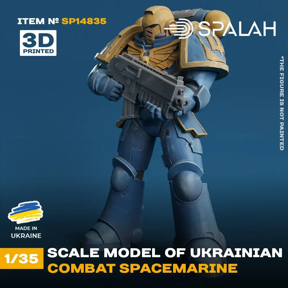 Spalah SP14835 Figure Ukranian combat Space Marine Scale Figure 1:35 | Detailed 3D Printed Resin Kit