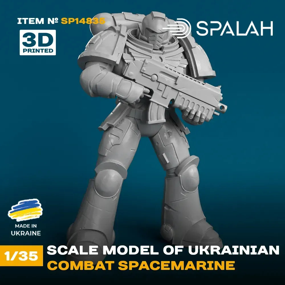 Spalah SP14835 Figure Ukranian combat Space Marine Scale Figure 1:35 | Detailed 3D Printed Resin Kit