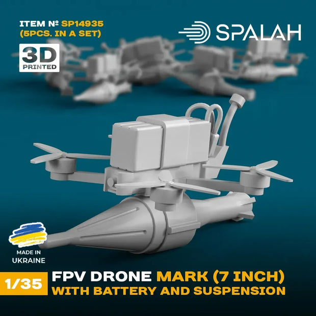 Spalah SP14935 FPV drone Mark (7inch) with battery and suspension (5 pcs) Scale Model Kit 1:35