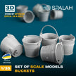Spalah SP15035 Buckets (5 pcs) Scale Model Kit for Diorama 1:35 | Detailed 3D Printed Resin Kit
