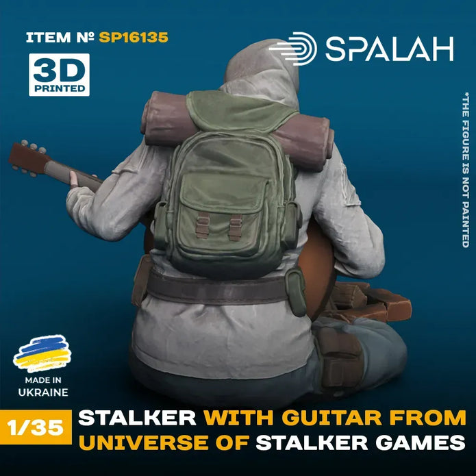 Spalah SP16135 Figure Stalker with a guitar by the campfire from universe of STALKER Scale 1:35