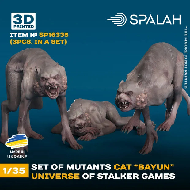 Spalah SP16335 Figures Mutant Cat Bayun from universe of STALKER (3 pcs) Scale 1:35