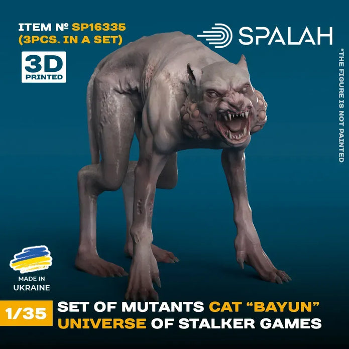Spalah SP16335 Figures Mutant Cat Bayun from universe of STALKER (3 pcs) Scale 1:35