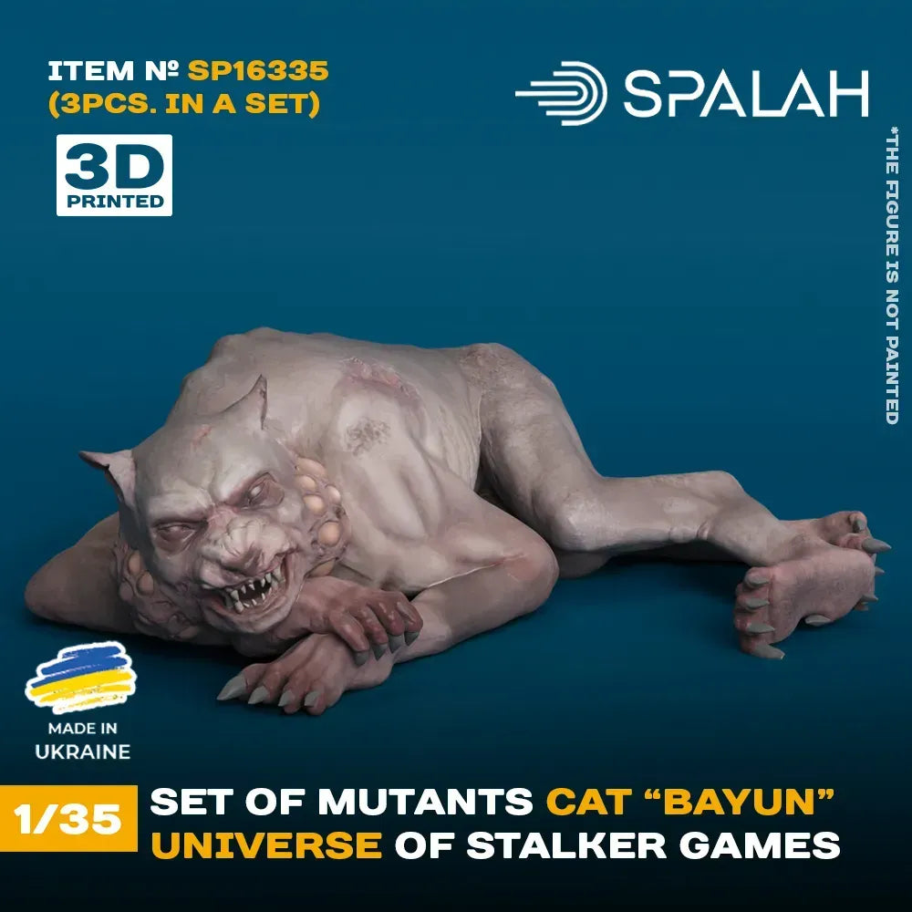 Spalah SP16335 Figures Mutant Cat Bayun from universe of STALKER (3 pcs) Scale 1:35