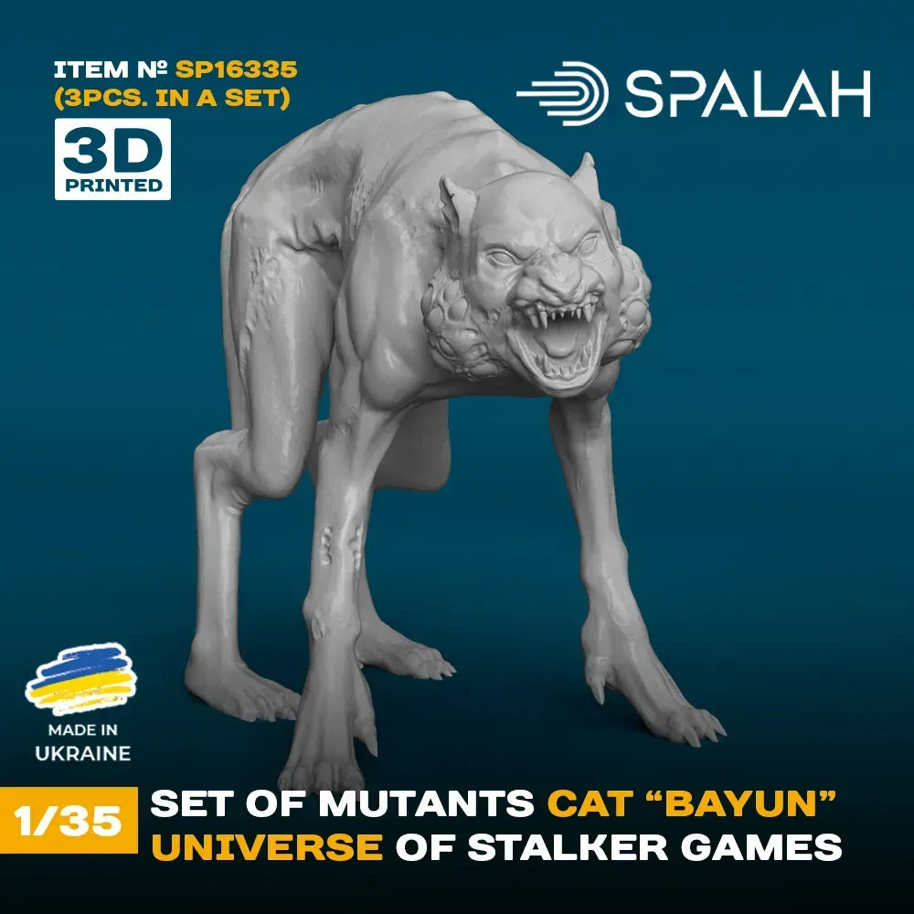 Spalah SP16335 Figures Mutant Cat Bayun from universe of STALKER (3 pcs) Scale 1:35