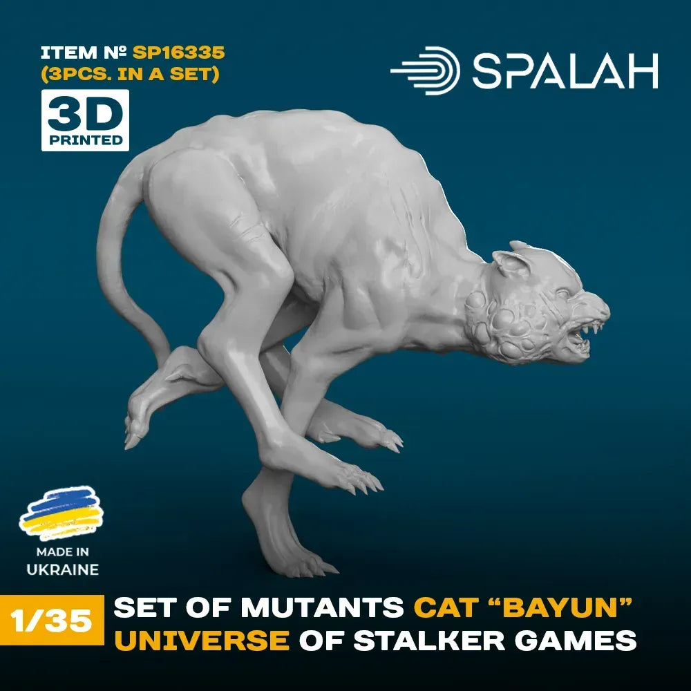 Spalah SP16335 Figures Mutant Cat Bayun from universe of STALKER (3 pcs) Scale 1:35