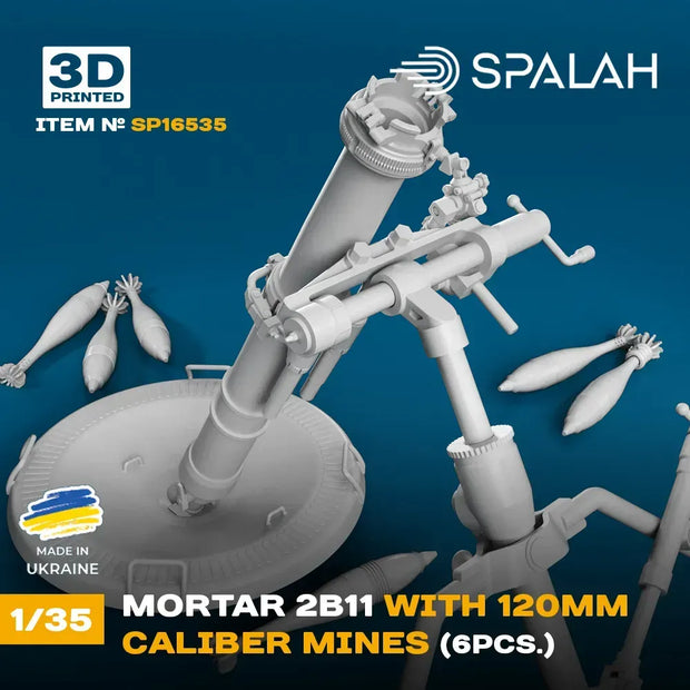 Spalah SP16535 Mortar 2B11 with 120-mm caliber mines Scale Model Kit 1:35 | Detailed 3D Printed Resin Kit