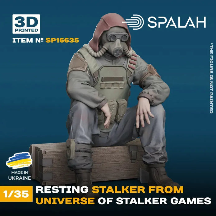 Spalah SP16635 Figure Resting Staker from Universe of STALKER Scale 1:35 | Detailed 3D Printed Resin Kit