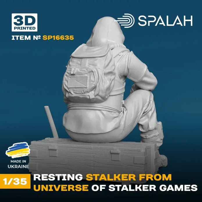 Spalah SP16635 Figure Resting Staker from Universe of STALKER Scale 1:35 | Detailed 3D Printed Resin Kit