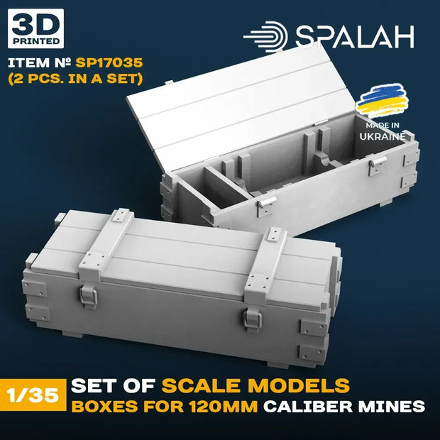 Spalah SP17035 Set of scale models Boxes for 120-mm caliber mines (2 pcs) Scale Model Kit 1:35