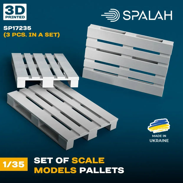 Spalah SP17235 Pallets (3 pcs). Scale Model Kit for Diorama 1:35 | Detailed 3D Printed Resin Kit