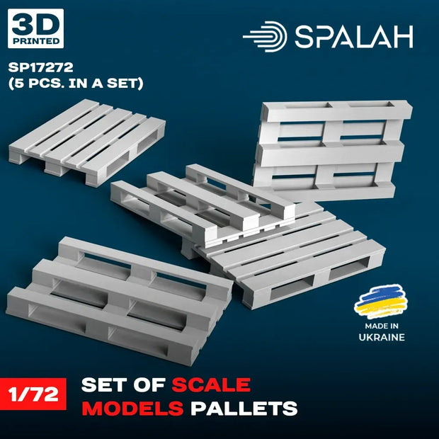 Spalah SP17272 Models Pallets (5 pcs) Scale Model Kit for Diorama 1:72 | Detailed 3D Printed Resin Kit