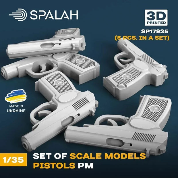 Spalah SP17935 Models PM pistols (5 pcs) Scale Model Kit 1:35 | Detailed 3D Printed Resin Kit